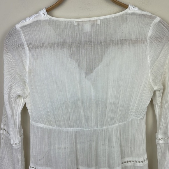 Boston Proper || Crochet Detailed Top with Bell Sleeves; Size XXS - Picture 11 of 13